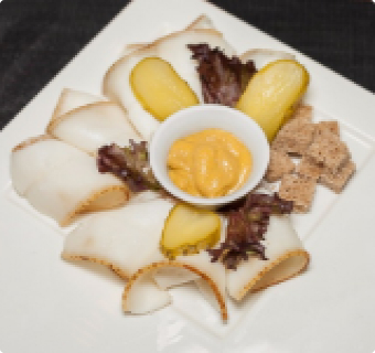 Salo homemade with mustard